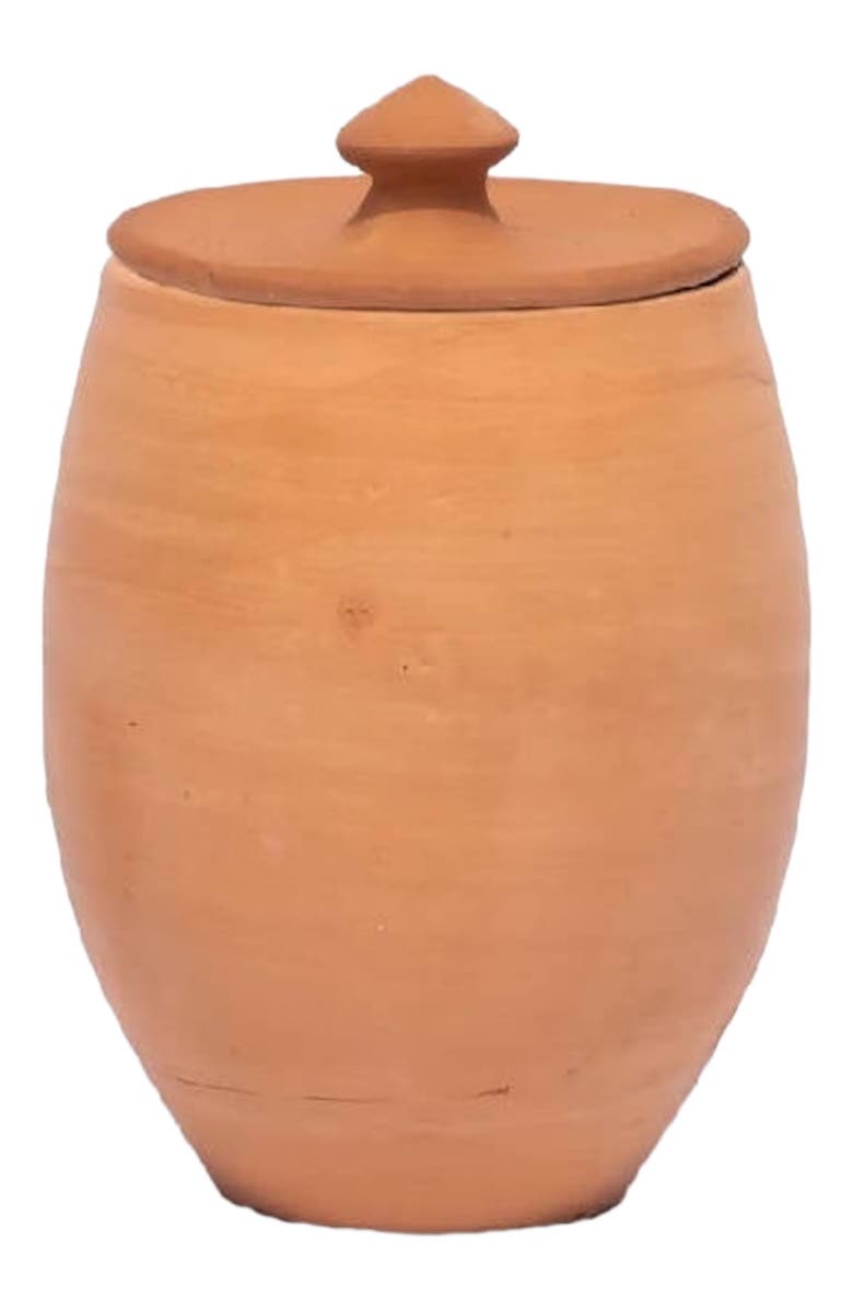 Alcantara Frederic Artisanal Terracotta Pot with Lid, Alternate, color, Terracotta