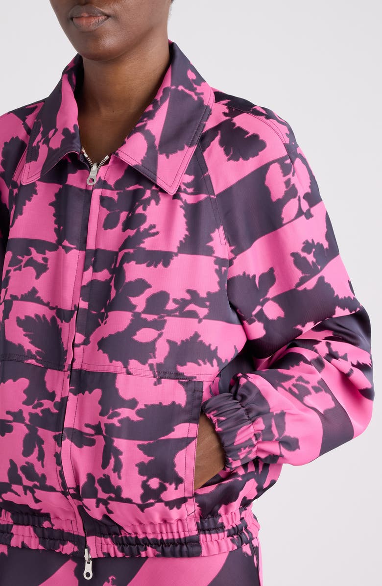 Dries Van Noten Vinnia Reversible Floral Jacquard Blouson Jacket, Alternate, color, Fuchsia