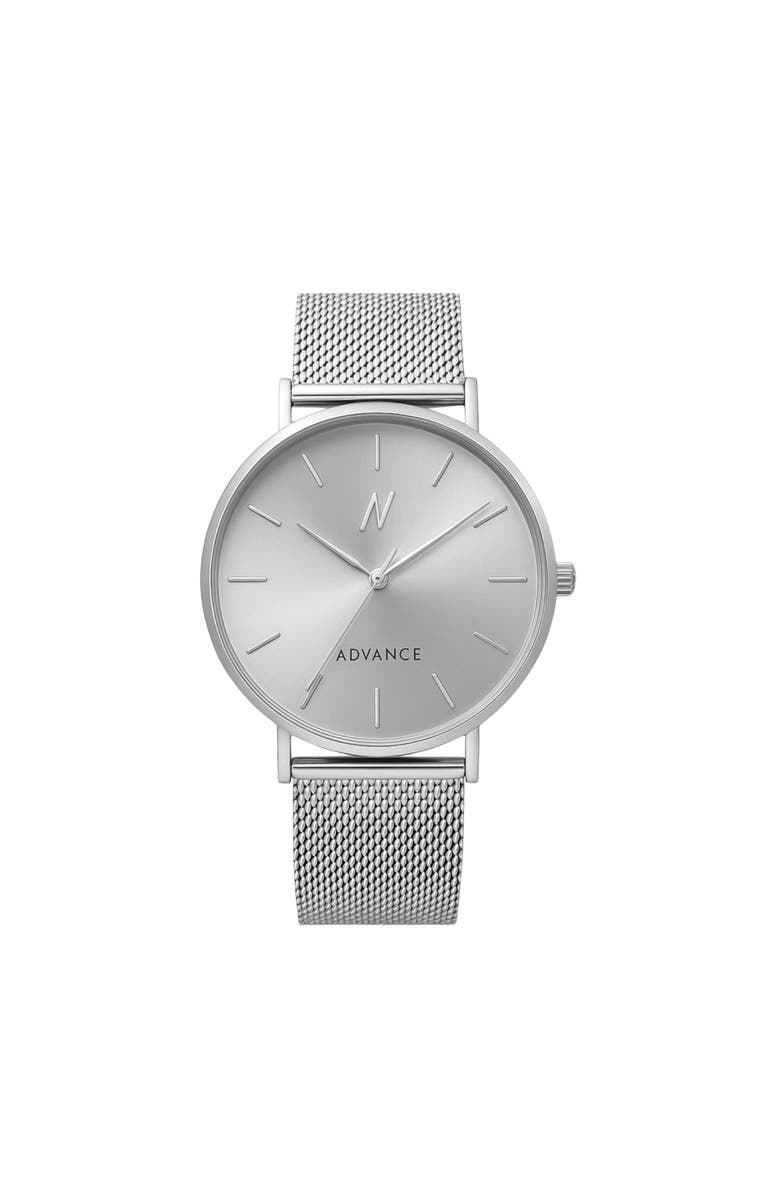 NCMPRBL Advance Hushed Silver Mesh Bracelet Quartz Watch, 36MM, Main, color, Hushed Silver