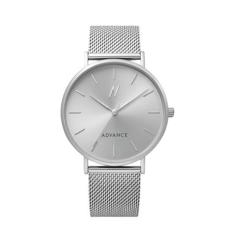Advance Chrome Mesh Strap Watch, 36MM