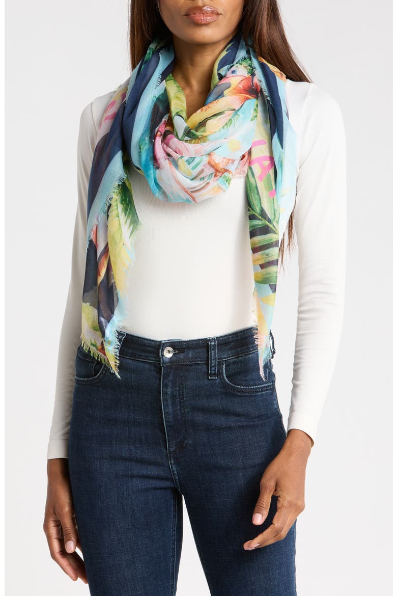 Island Life Square Scarf, Main, color, NAVY