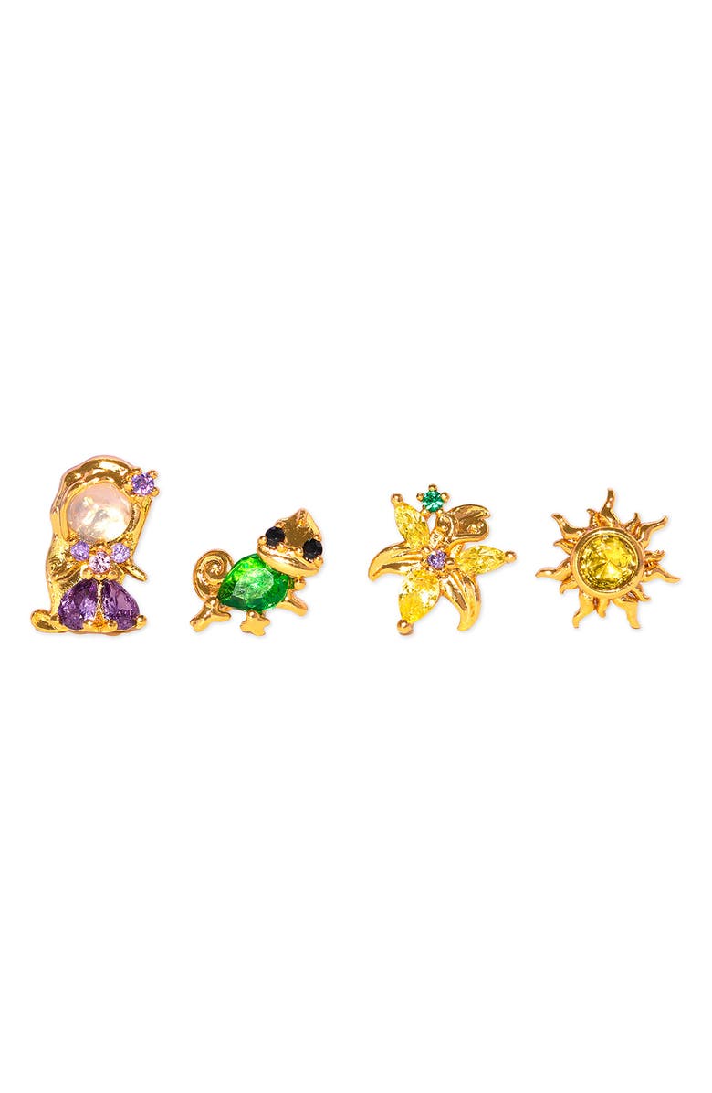 Girls Crew Disney Princess Tangled Stud Earrings Set, Main, color, Gold