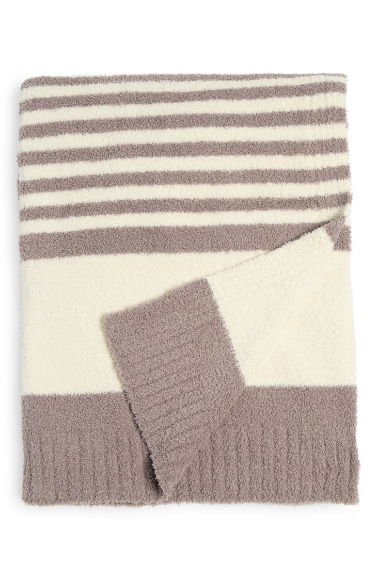 Barefoot Dreams<sup>®</sup> CozyChic<sup>™</sup> Stripe Throw Blanket, Main, color, Cream-Beach Rock