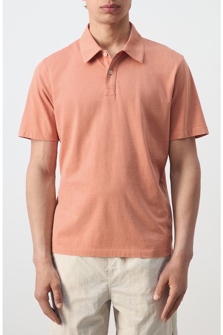 Solid Cotton Piqué Polo, Main, color, SALMON