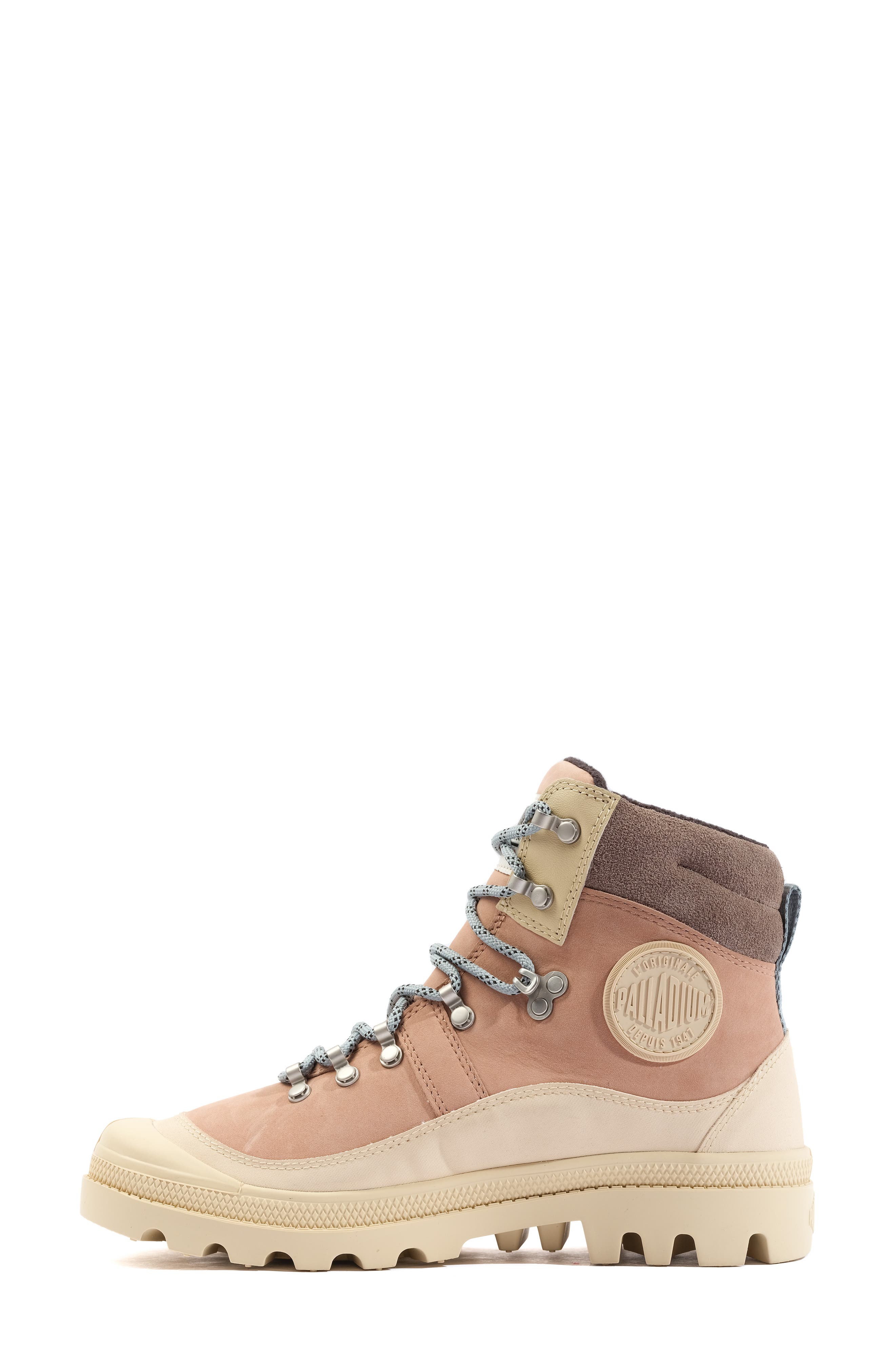 Palladium Pallabrousse Waterproof Lace-Up Boot, Alternate, color, Light Beige