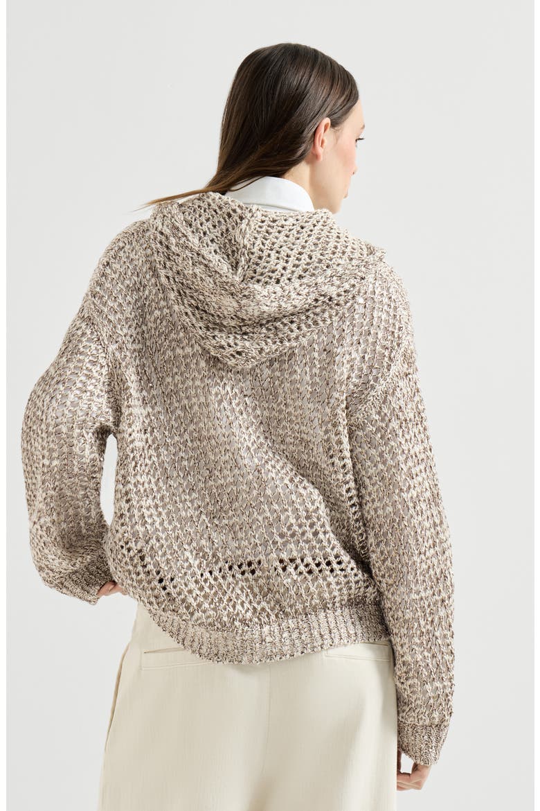 Dazzling chiné net cardigan, Alternate, color, Rope