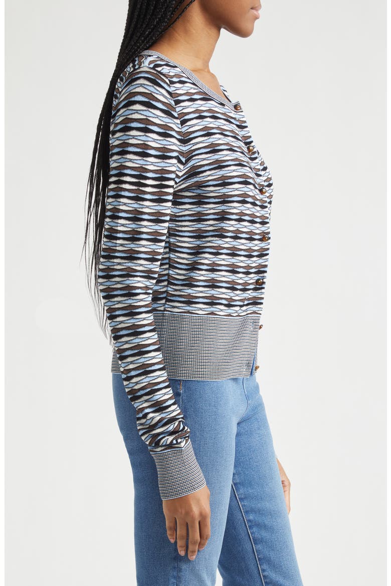 Cambria Button Front Knit Cardigan, Alternate, color, BLUE JAY MULTI