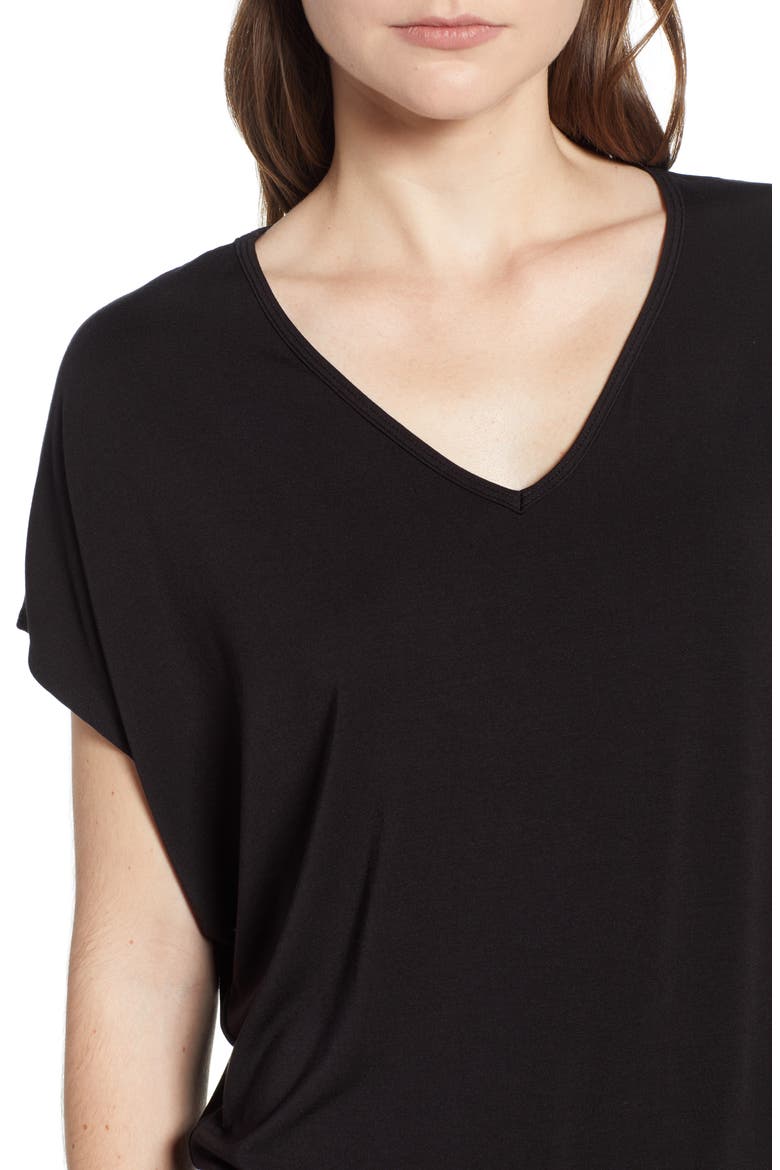 'Mayr' V-Neck Tee, Alternate, color, BLACK