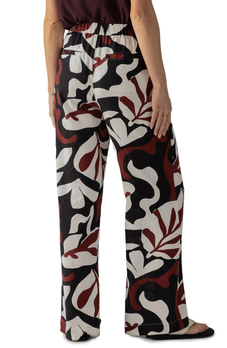 Sanctuary The Soft Palm Print Wide Leg Pants, Alternate, color, Mineral
