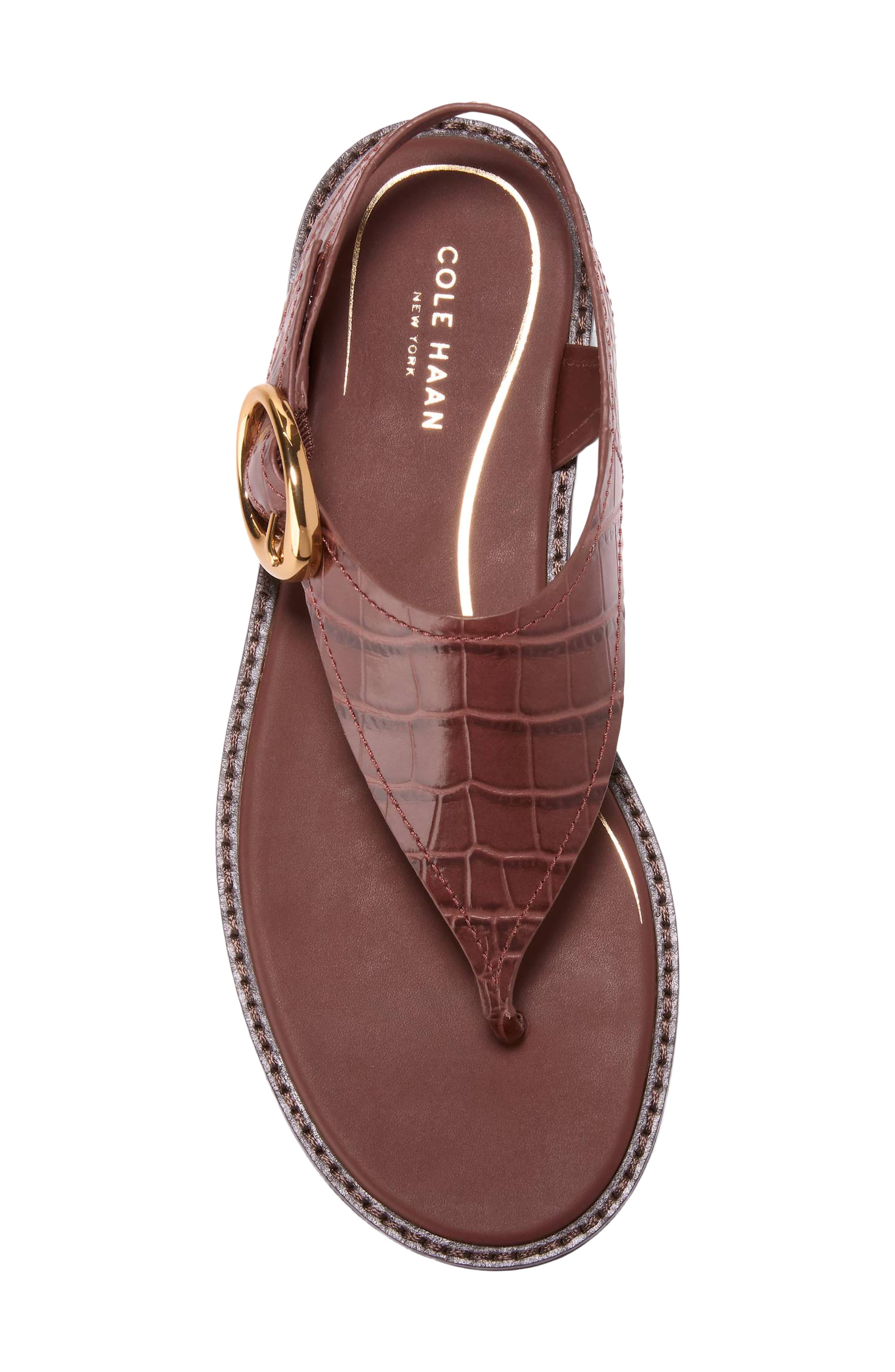Kami Slingback Sandal, Alternate, color, MAHOGANY CROC PRINT LEATHER