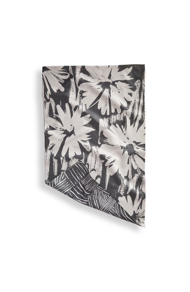 tag Super Absorbent Kitchen Towel Abstract Floral Black Multi Dishtowel 18 x 30 in Recycled Polyester, Alternate, color, Black