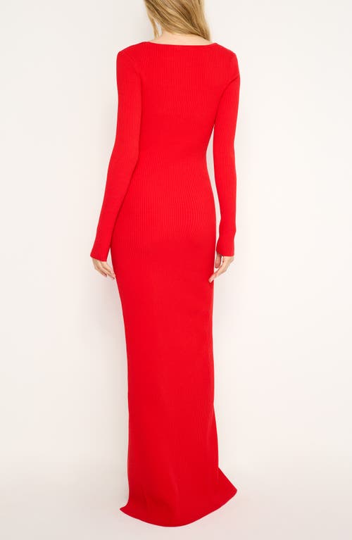 Good American Virgo Rib Long Sleeve Gown Grenadine003