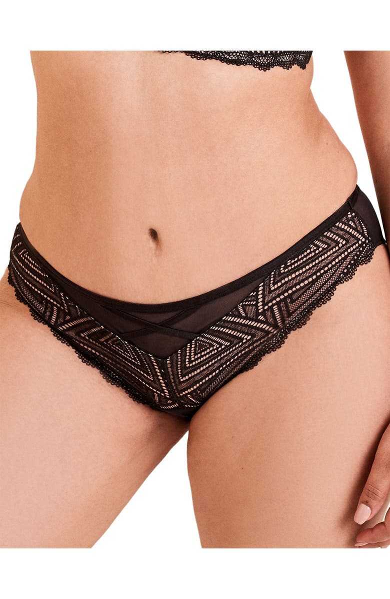 Adore Me Trezza Bikini Panties, Main, color, Black