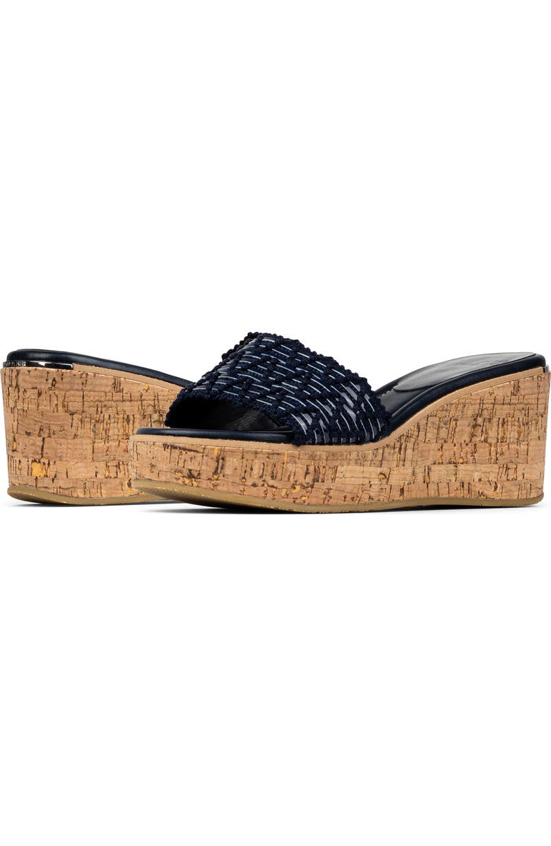 Donald Pliner Allea Wedge Sandal, Alternate, color, Navy
