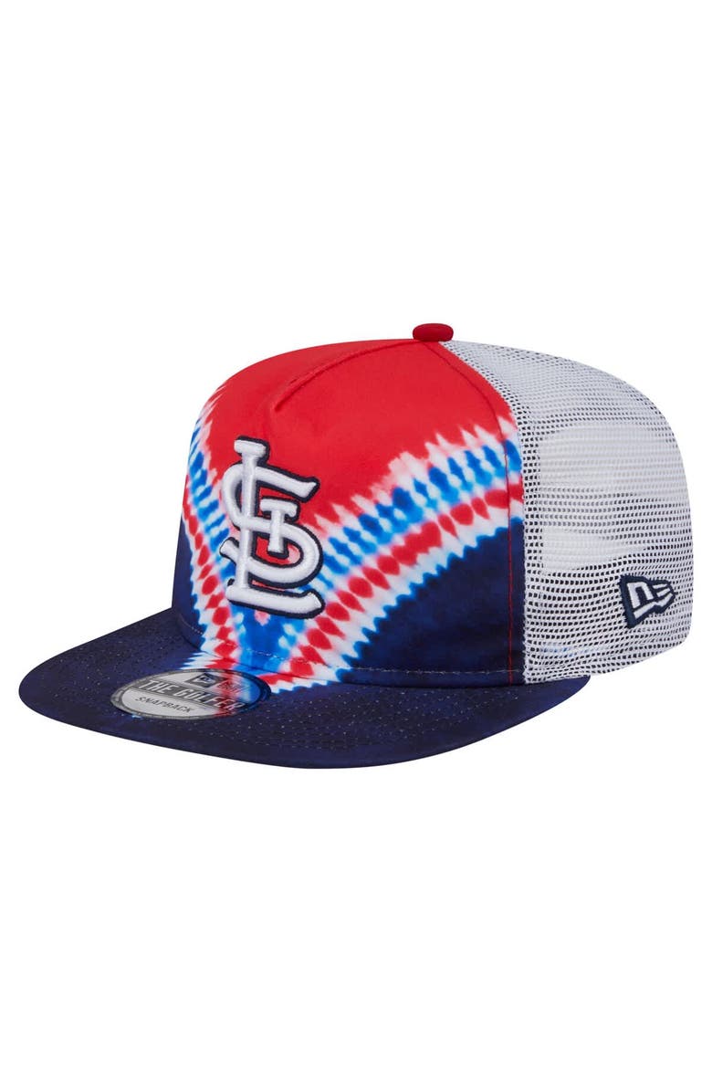 New Era Men's New Era St. Louis Cardinals Tie-Dye Golfer Trucker Adjustable Hat, Main, color, Red