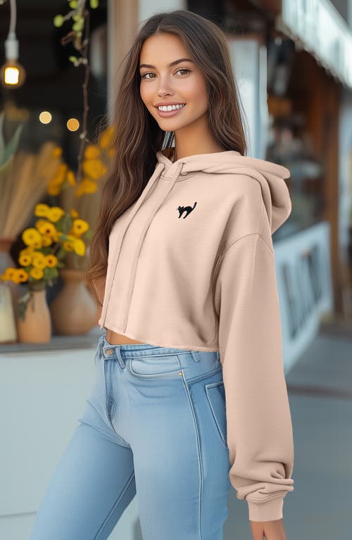 DALIX DALIX BLACK CAT CROPPED FLEECE HOODIE 