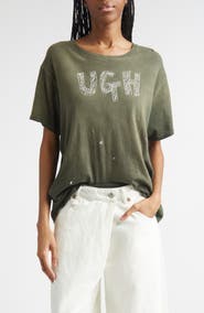 R13 Ugh Paint Splattered Cotton & Cashmere Graphic T-Shirt