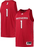adidas Men's adidas #1 Scarlet Rutgers Scarlet Knights Team Swingman Basketball Jersey