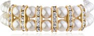 JARDIN Faux Pearl & Crystal Double Strand Bracelet