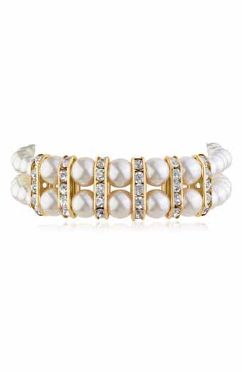 Faux Pearl & Crystal Double Strand Bracelet (Nordstrom Exclusive)