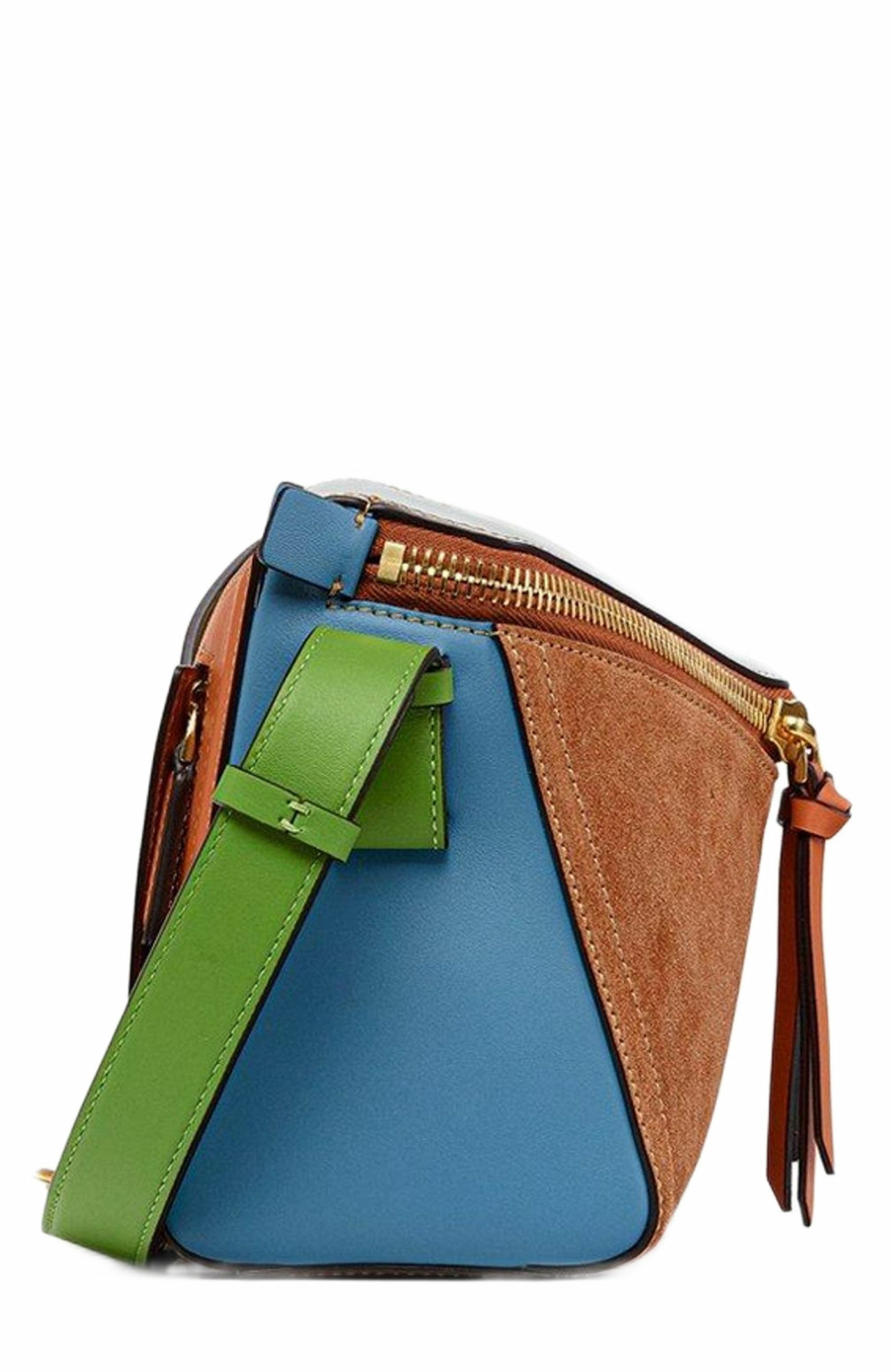 MCM Diamant 3D Shoulder Bag in Suede and Calf Leather, Alternate, color, Multi