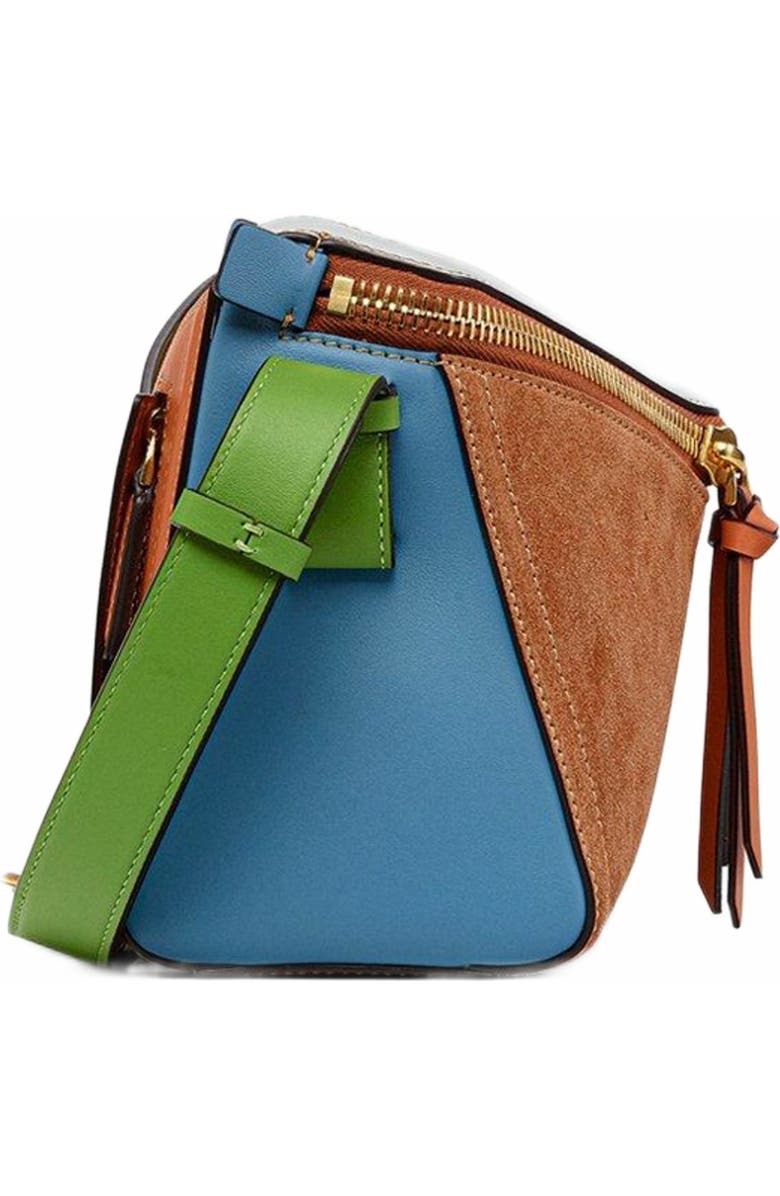 MCM Diamant 3D Shoulder Bag in Suede and Calf Leather, Alternate, color, Multi