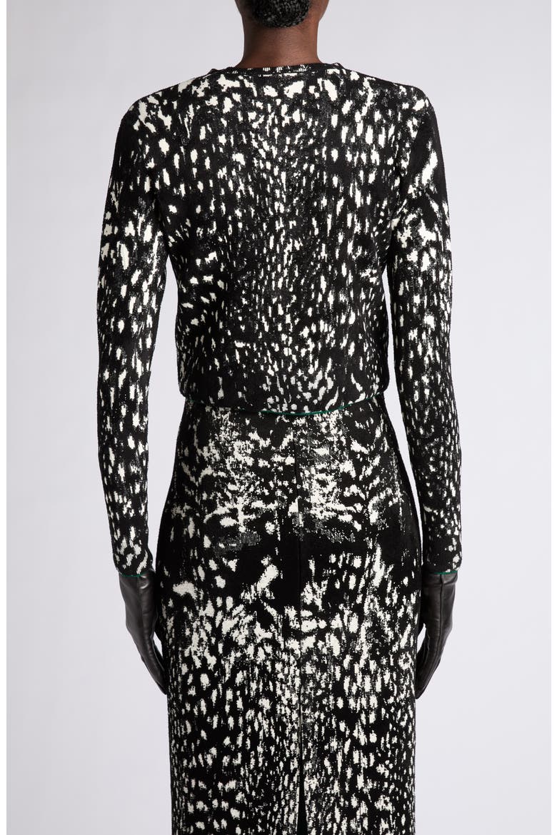 Lynx Jacquard Cardigan, Alternate, color, BLACK/ WHITE