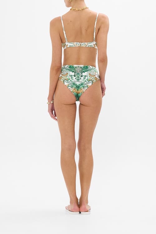 Camilla Ruched Underwire Bikini Top With Removable Straps In Corridor Of Calm