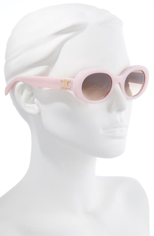 Celine Triomphe 52mm Oval Sunglasses In Pink