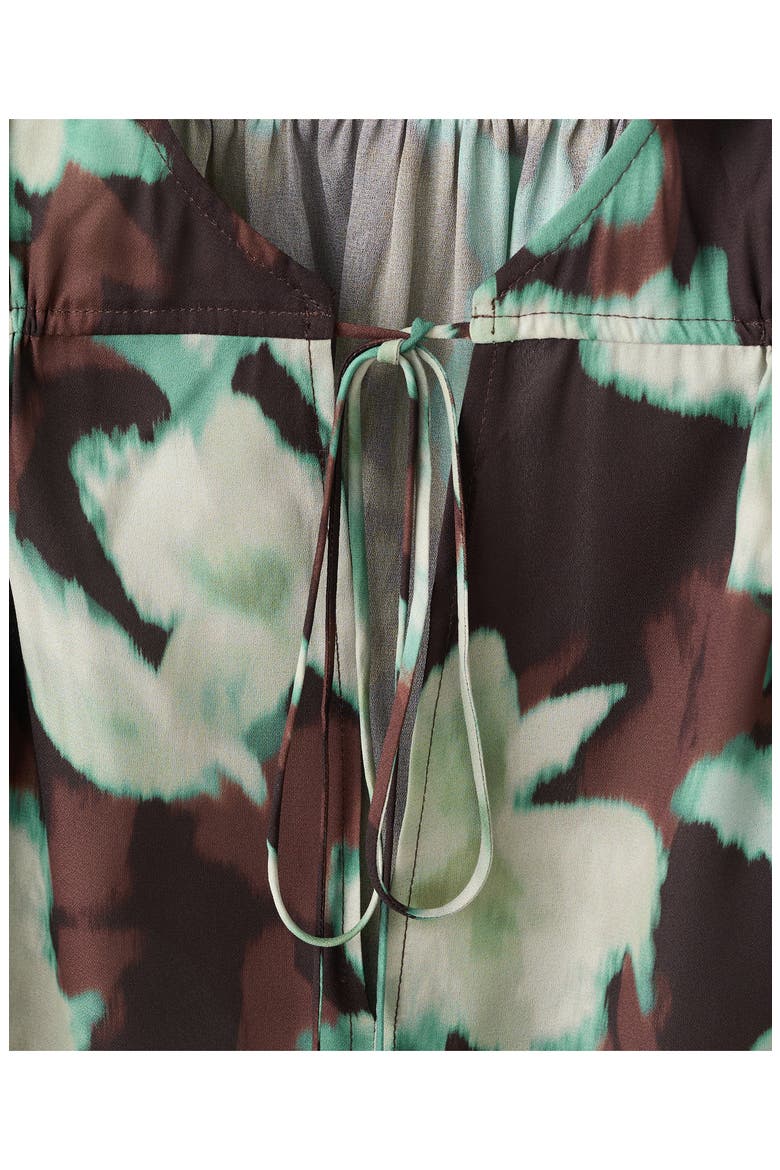 Floral Shirred Yoke Top, Alternate, color, GREEN