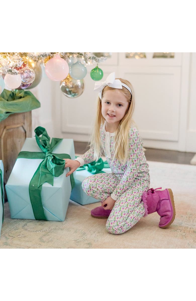 Lila and Hayes Alden Girls' Pajama Pant Set, Alternate, color, Mod Holiday Pink