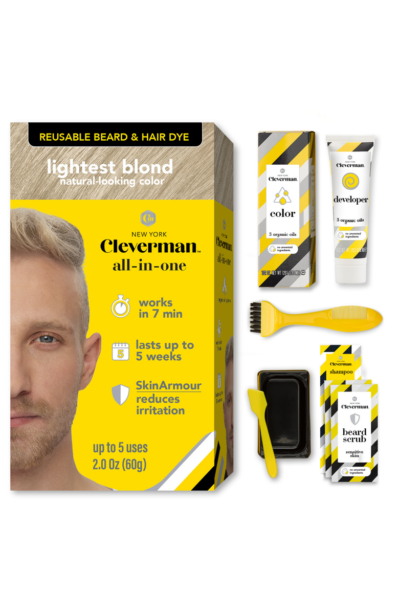 Cleverman Reusable Beard & Hair Dye Kit, Main, color, Lightest Blond