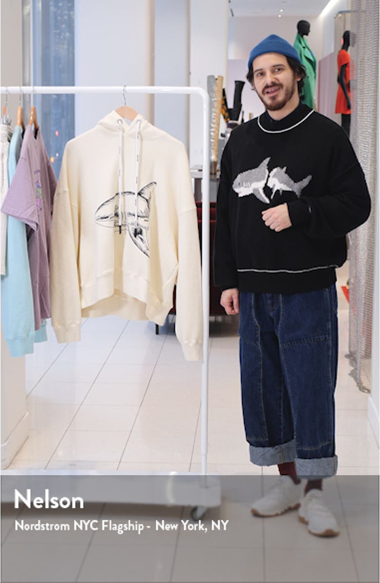 Split Shark Cotton Graphic Hoodie, sales video thumbnail