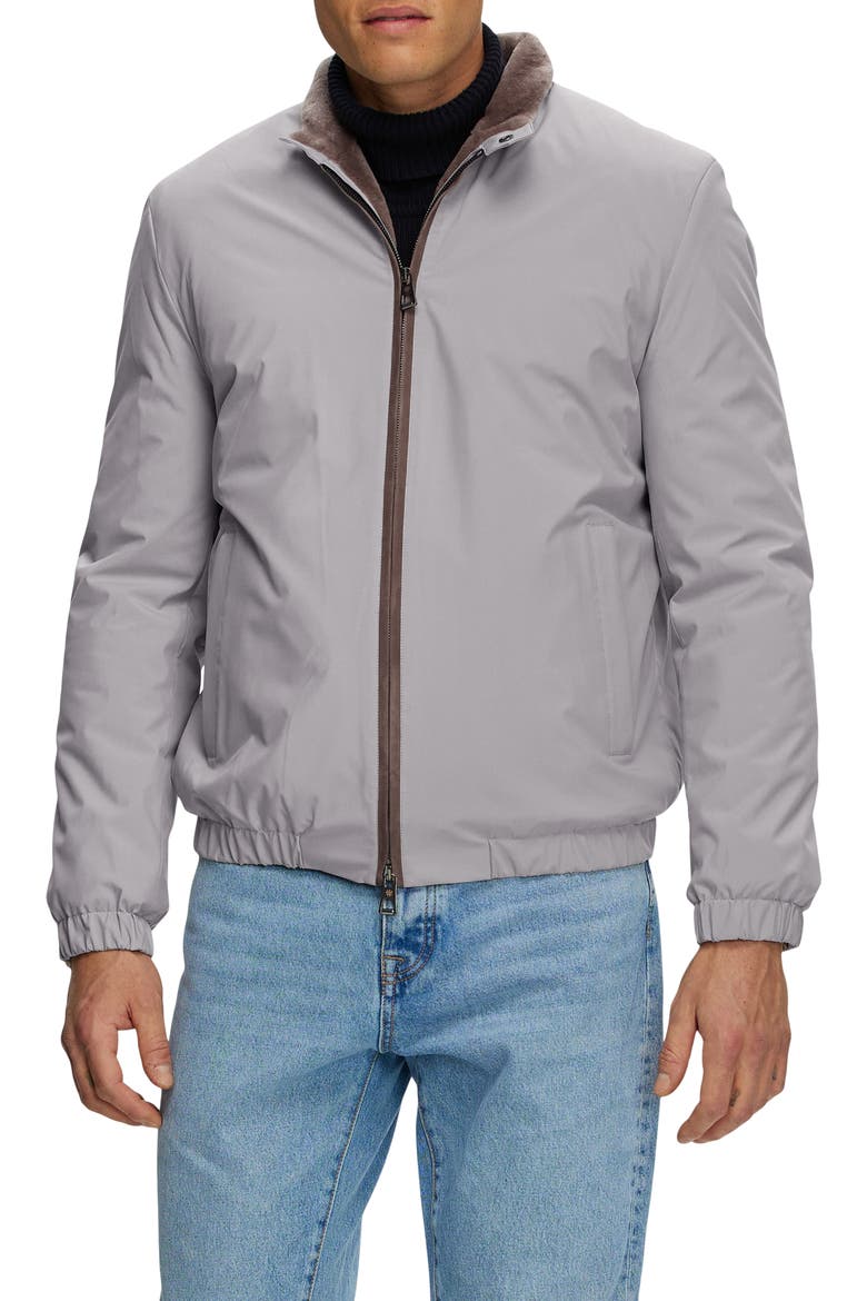 Men's Jacket With Genuine Shearling Lining, Alternate, color, Light Beige