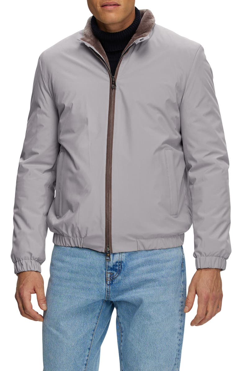 GORSKI Men's Jacket With Genuine Shearling Lining, Alternate, color, Light Beige