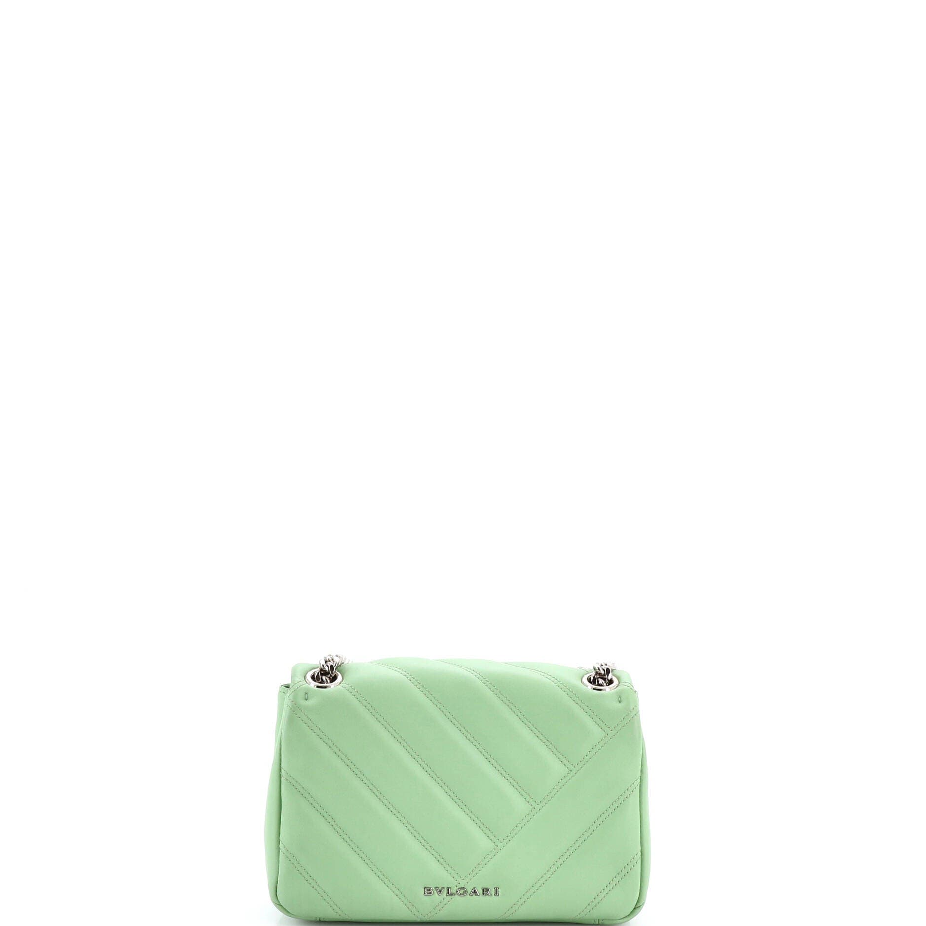 Serpenti Cabochon Shoulder Bag Diagonal Quilted Leather Small, Alternate, color, Green