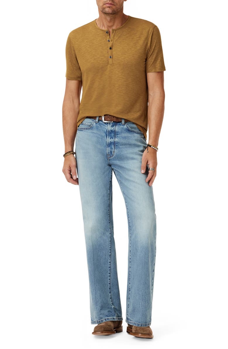 John Varvatos Biello Slim Fit Henley Top, Alternate, color, Light Umber