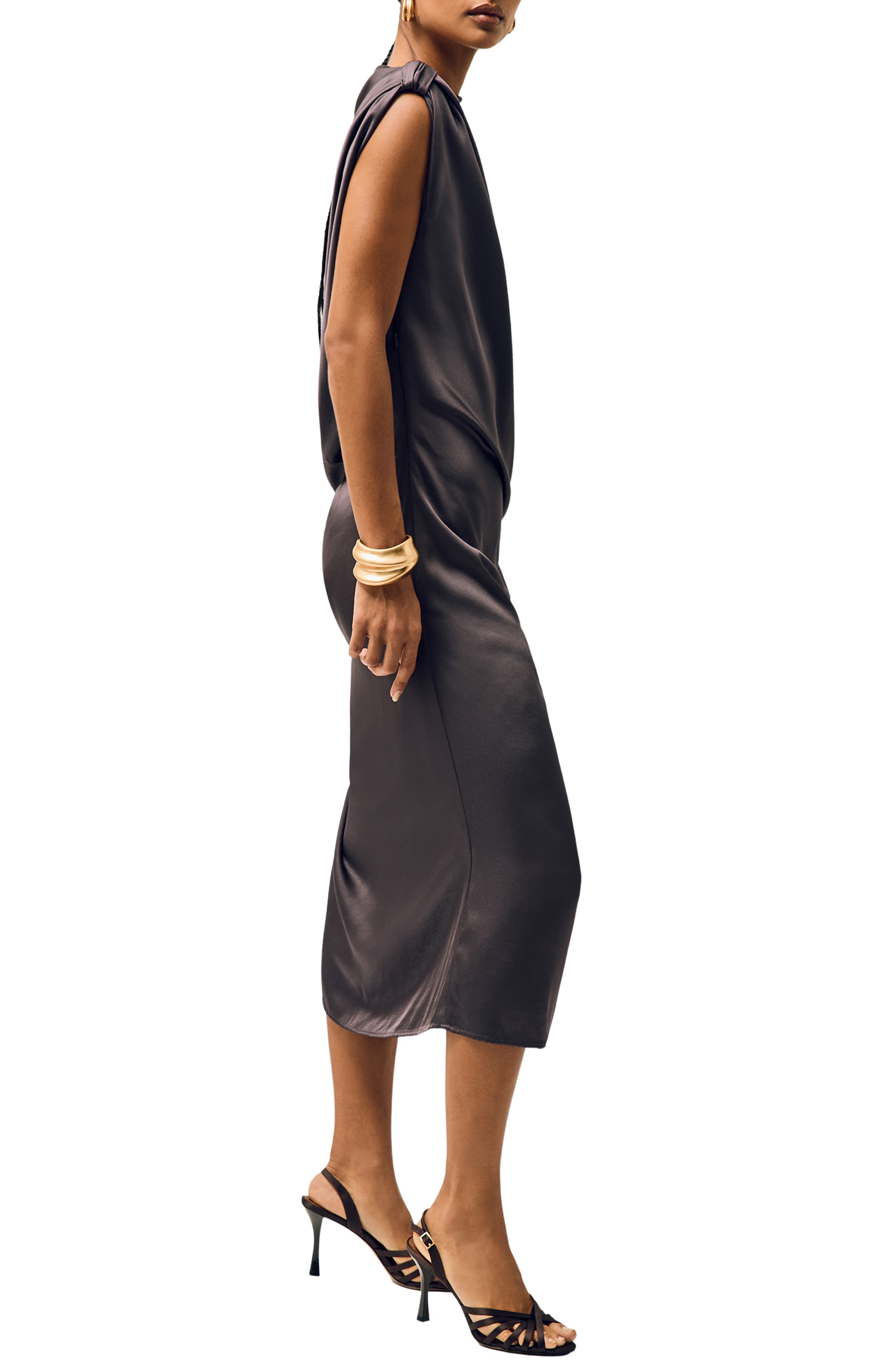 Reiss Larissa Slingback Sandal, Alternate, color, Chocolate