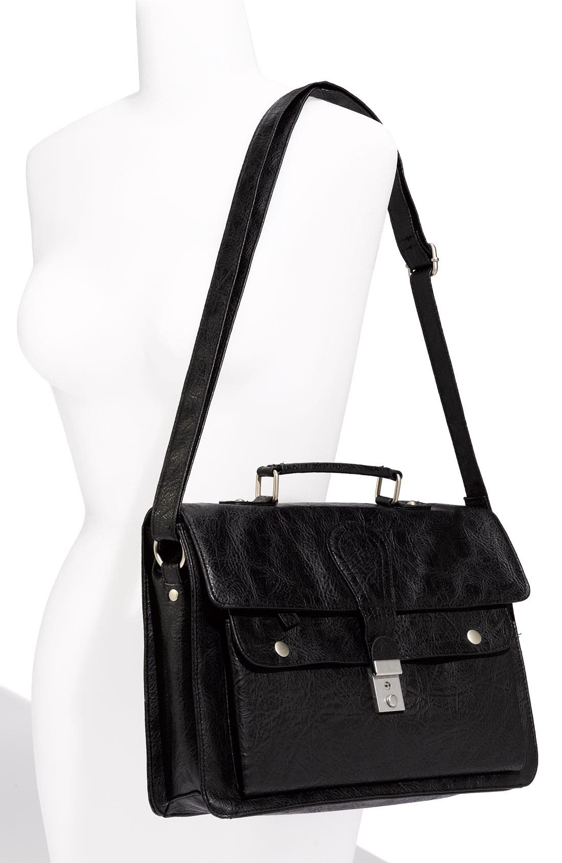 Structured School Bag, Alternate, color, BLACK