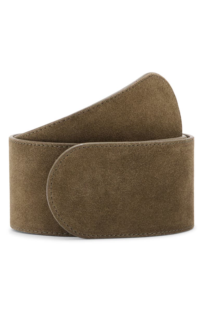 MANGO Suede Belt, Main, color, Khaki