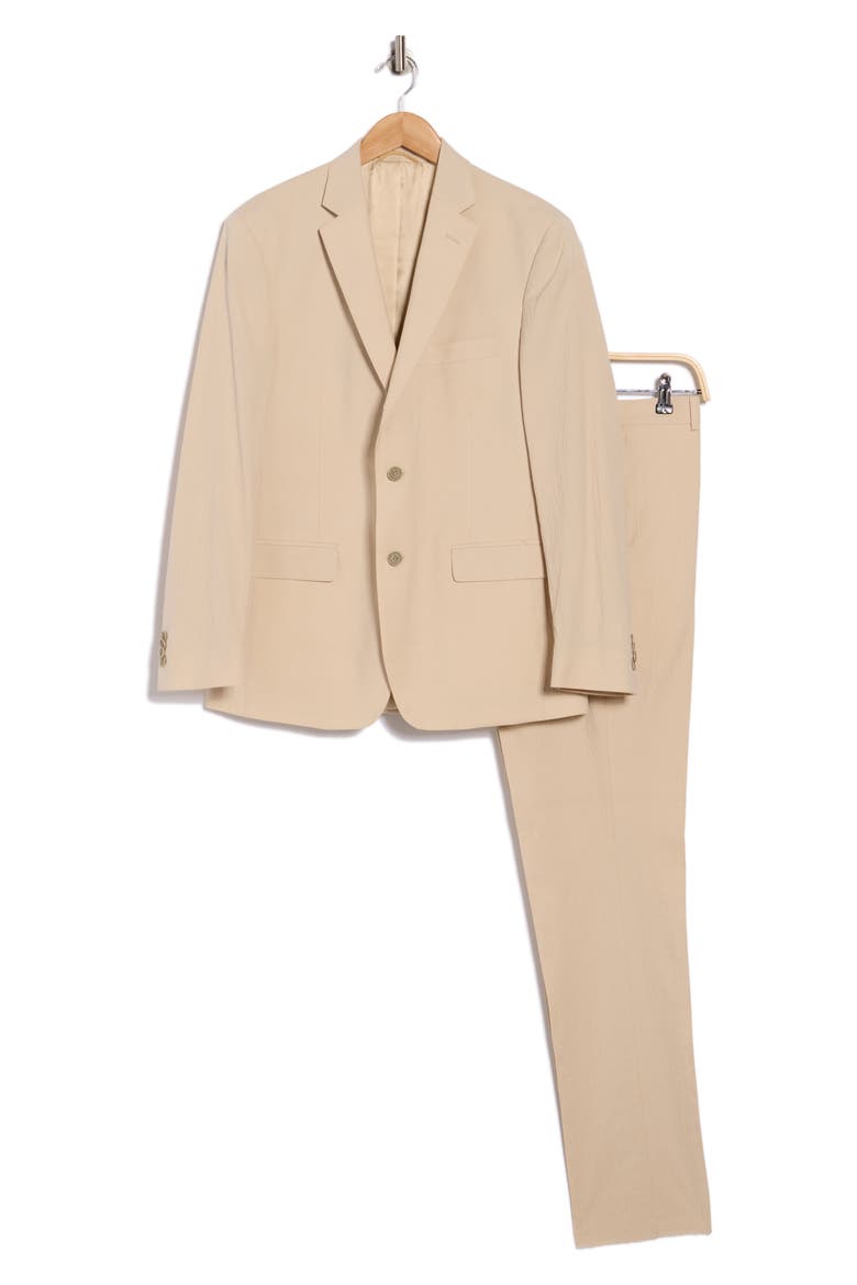 Two Button Side Vent Suit, Alternate, color, TAN