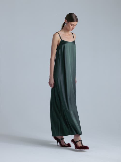Alas Aphrodite Sleeveless Silk Maxi Dress In Green