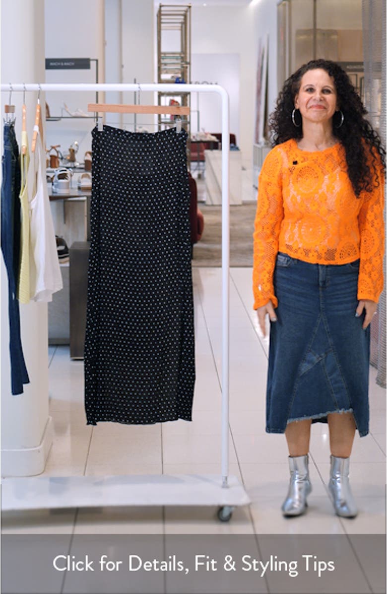Ford Dot Print Plissé Maxi Skirt, sales video thumbnail