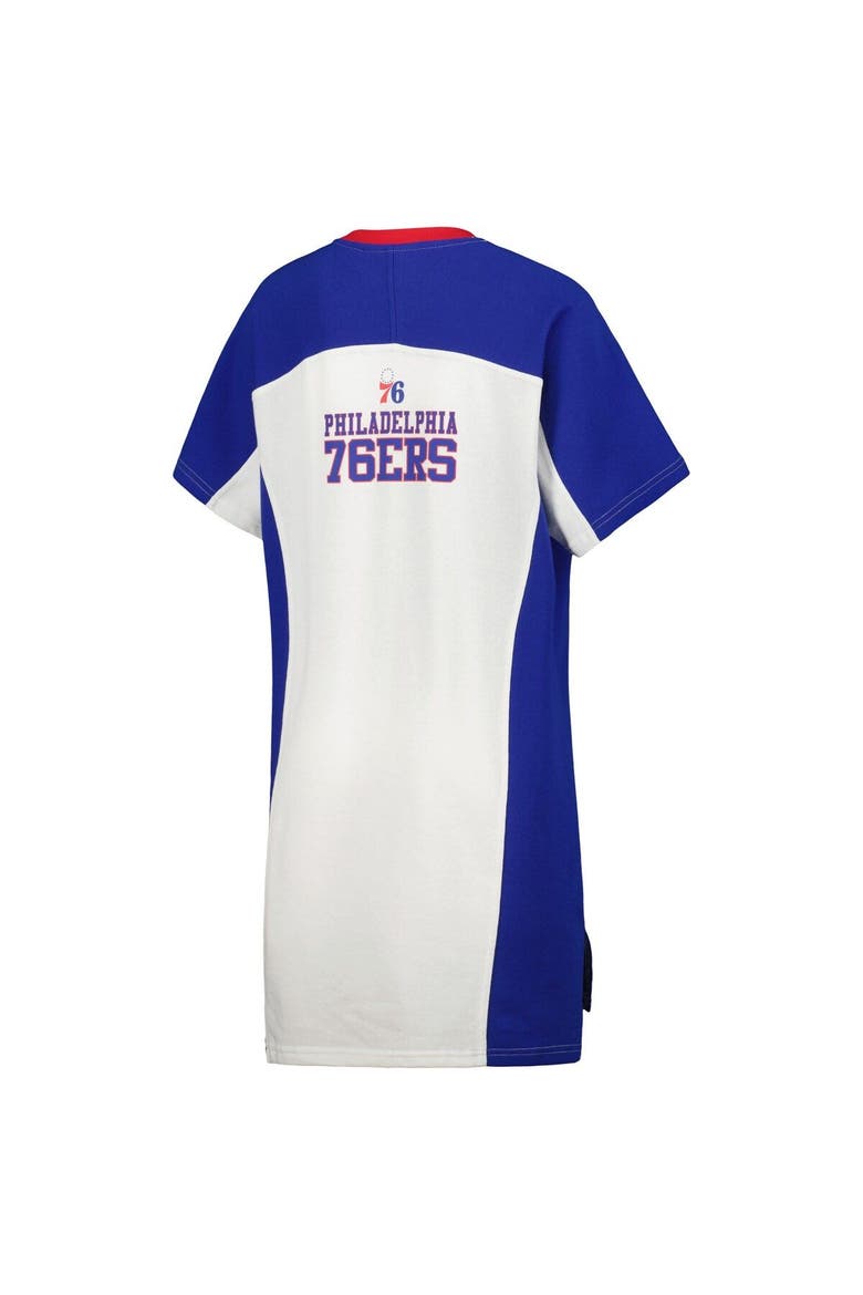 Women's G-III 4Her by Carl Banks White Philadelphia 76ers Free Throw T-Shirt Dress, Alternate, color, White