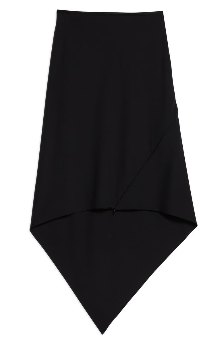 Helmut Lang Scarf Hem Virgin Wool Maxi Skirt, Alternate, color, Black