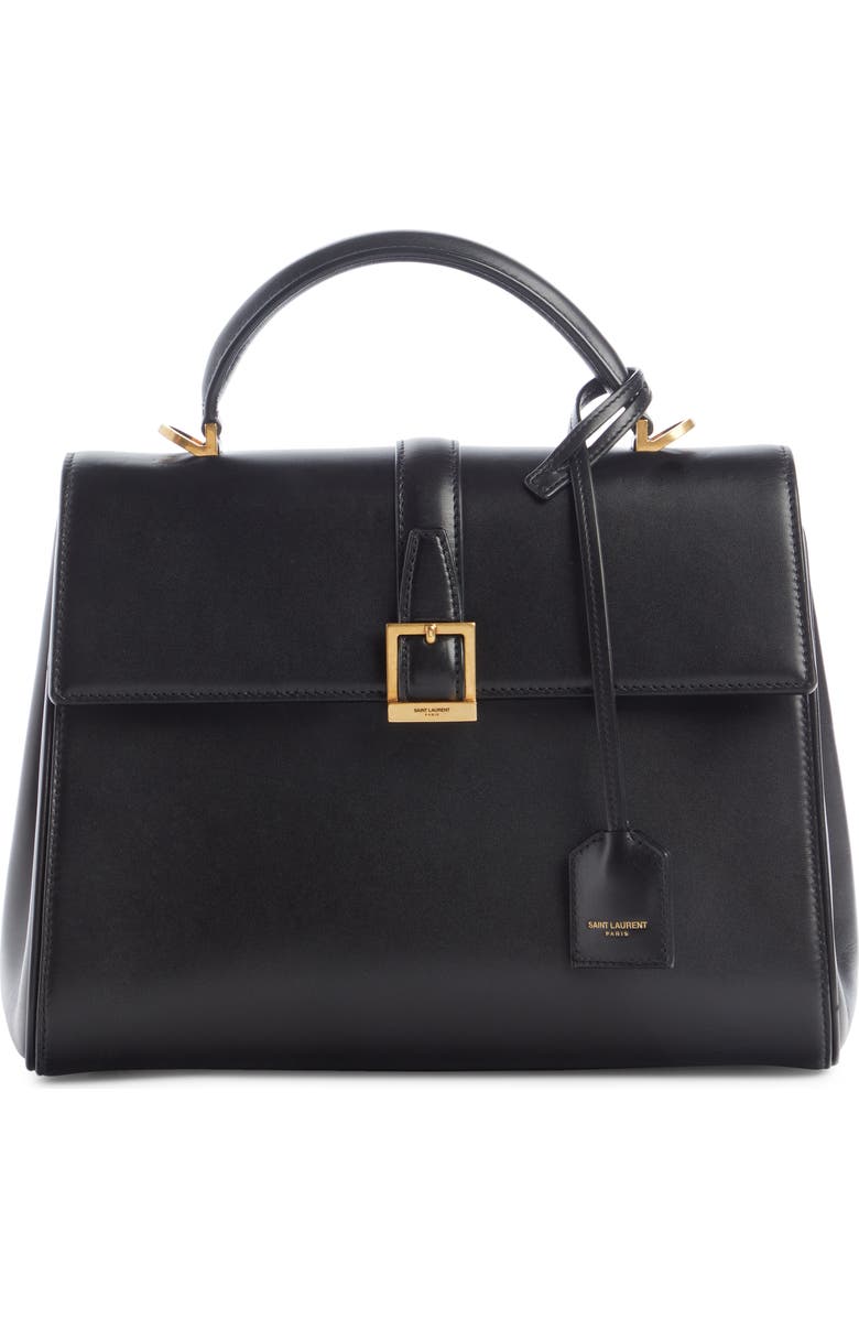 Saint Laurent Small Le Fermoir Leather Top Handle Bag, Main, color,