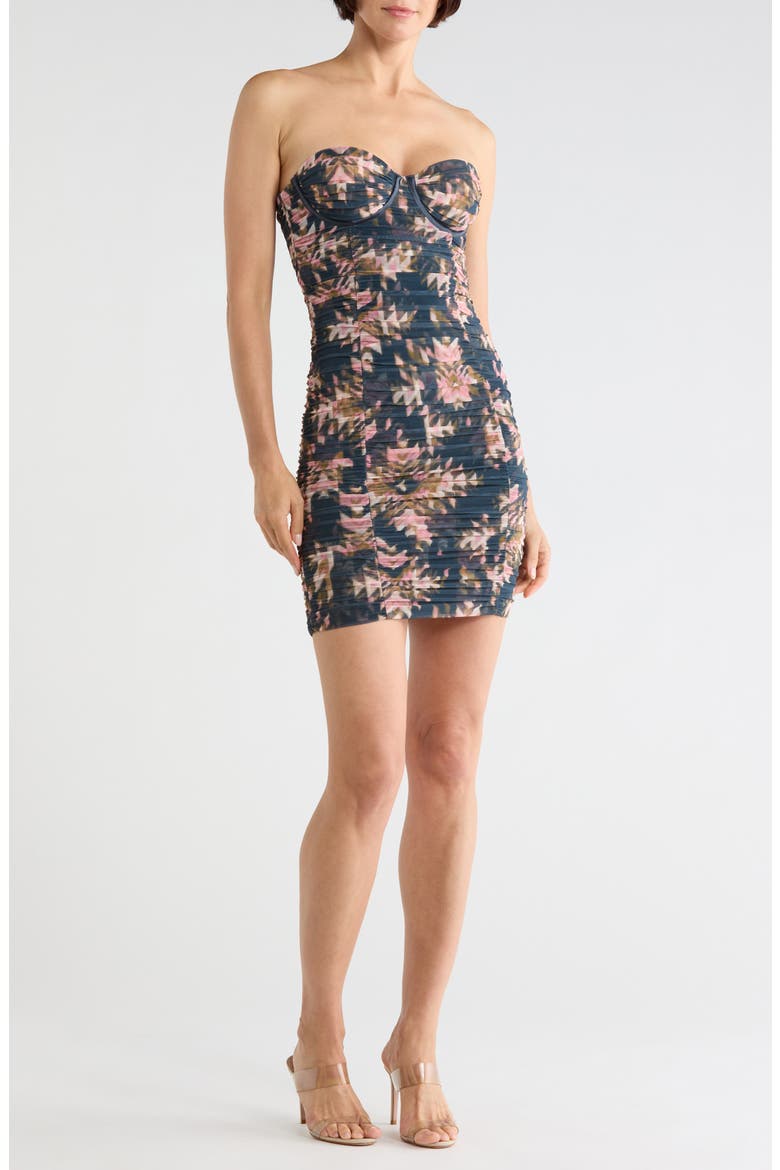 Bray Shirred Body-Con Minidress, Alternate, color, CHARCOAL MT GANADO PRINT