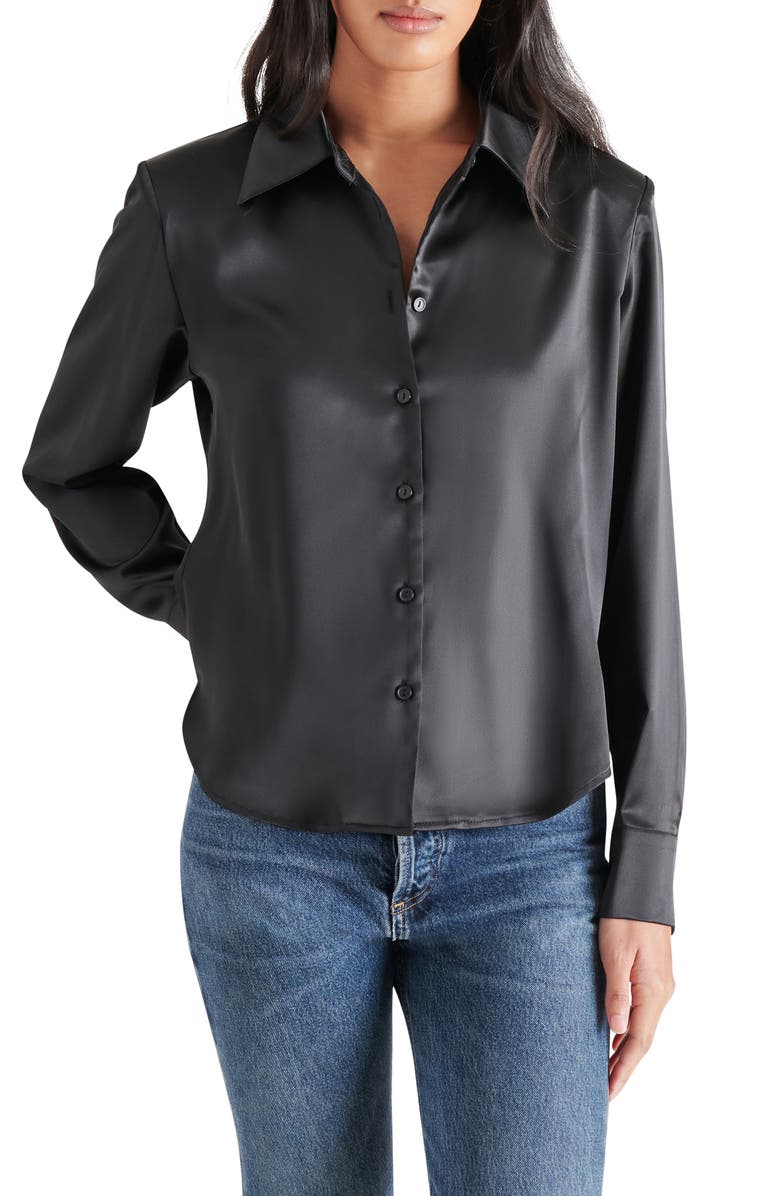 Steve Madden Asa Satin Shirt, Main, color, 
