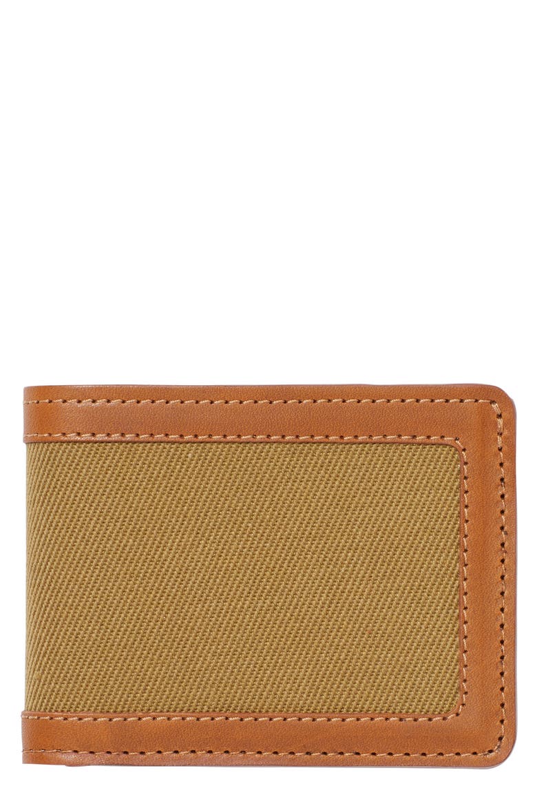 Filsone Outfitter Leather & Canvas Bifold Wallet, Main, color, TAN