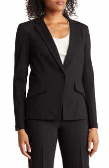 Amanda & Chelsea Classic One-Button Ponte Knit Blazer